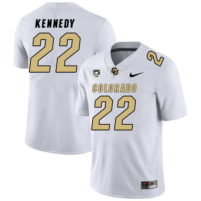 Men #22 Demouy Kennedy Colorado Buffaloes College Football Jerseys Stitched Sale-White - Click Image to Close